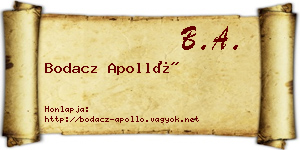 Bodacz Apolló névjegykártya
